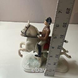 Goebel Man On Rearing Horse Porcelain Figurine West Germany 1958 Signed