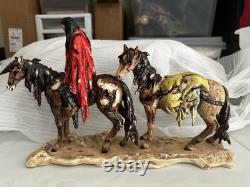 Goebel W. Germany DeGrazia Figurine 1988'Alone with Two Horses' 14 x 8.5 Tall