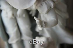 Gorgeous German Large bisque porcelain Romantic group carriage horses marked