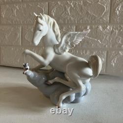 Gorgeous Vtg Lladró Figurine Winged Companions Pegasus With bird EUC