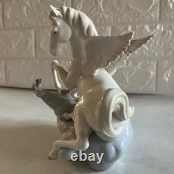 Gorgeous Vtg Lladró Figurine Winged Companions Pegasus With bird EUC