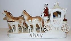Grafenthal Germany Porcelain Horse & Carriage With Courting Couple Figurine