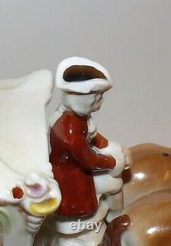 Grafenthal Germany Porcelain Horse & Carriage With Courting Couple Figurine