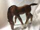 Grazing Brown Foal Horse Figurine By Russian Imperial Lomonosov Porcelain/signed