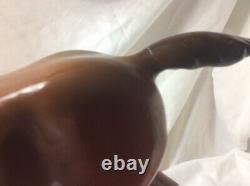 Grazing Brown Foal Horse Figurine by Russian Imperial Lomonosov Porcelain/signed