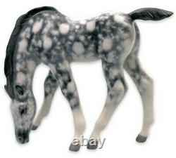 Grazing Dapple Gray Foal Horse Figurine by Russian Imperial Lomonosov Porcelain