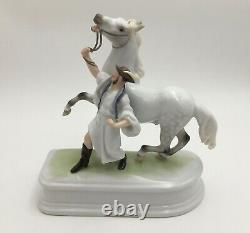 HEREND Hungary Porcelain Horse and Trainer Figurine #5588