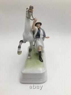 HEREND Hungary Porcelain Horse and Trainer Figurine #5588