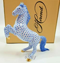 HEREND PRANCING HORSE BRAND NEW BLUE FISHNET (List $1425) SVHB 05384