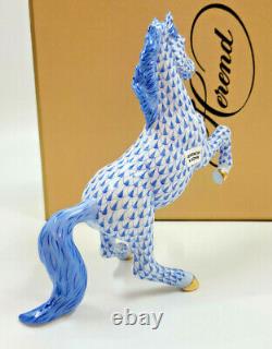 HEREND PRANCING HORSE BRAND NEW BLUE FISHNET (List $1425) SVHB 05384