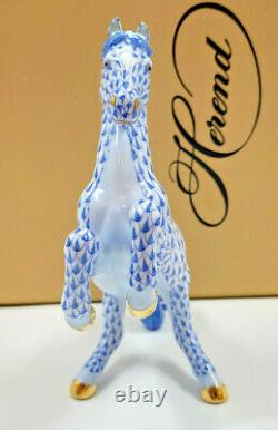 HEREND PRANCING HORSE BRAND NEW BLUE FISHNET (List $1425) SVHB 05384