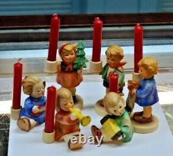 HUMMEL GOEBEL (6) FIGURINES CANDLES ANGEL TRIO NOSE GAY BOY WithHORSE & GIRL WithFIR