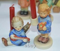 HUMMEL GOEBEL (6) FIGURINES CANDLES ANGEL TRIO NOSE GAY BOY WithHORSE & GIRL WithFIR