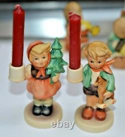 HUMMEL GOEBEL (6) FIGURINES CANDLES ANGEL TRIO NOSE GAY BOY WithHORSE & GIRL WithFIR