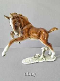 HUTSCHENREUTHER 1950's Germany Antique Porcelain Statue Figurine Horse Foal 7