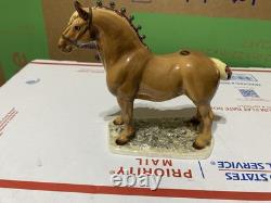 Hagen Renaker Cinco Draft Horse #244 On Base Palamino Belgian Vtg e3