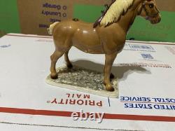 Hagen Renaker Cinco Draft Horse #244 On Base Palamino Belgian Vtg e3
