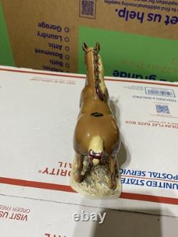 Hagen Renaker Cinco Draft Horse #244 On Base Palamino Belgian Vtg e3