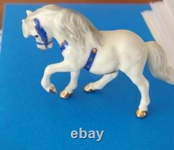 Hagen Renaker Circus Pony Horse Head Down Blue Harness With Label