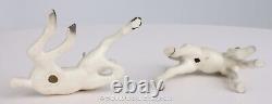 Hagen Renaker Horse Figurines Pair White Arabian LAYING + STANDING FOALS Matte