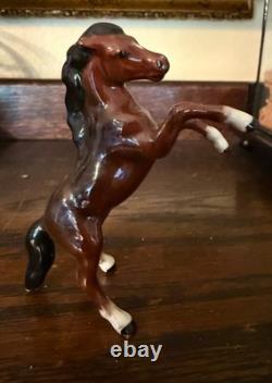 Hagen Renaker Horse Mini Rearing Stallion in Bay Monrovia A-234