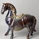 Handmade Pottery Horse Figurine Reactive Drip Glaze Ceramic Tang Style Sculpture