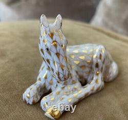 Herend Guild Porcelain Charter Member Horse Foal 1998 Gold Fishnet