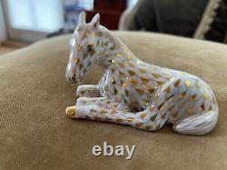 Herend Guild Porcelain Charter Member Horse Foal 1998 Gold Fishnet