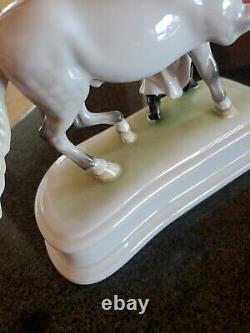 Herend Hungarian Porcelain Dappled Grey Horse Figurine Horseherd W Trainer