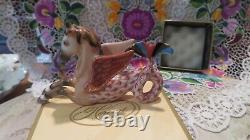 Herend Porcelain Rust Fishnet Hippocamp Figurine Horse Wings Fish Tail