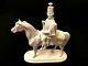 Herend Porcelain White Hadik Hussar On Horse Figurine Artist Signed 5475