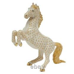 Herend, Prancing Horse 7.25 Porcelain Figurine, Butterscotch, Flawless, $1425