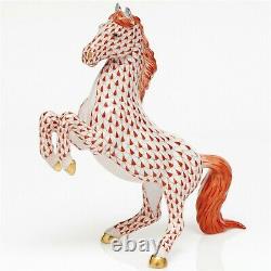 Herend, Prancing Horse 7.25 Tall Porcelain Figurine, Rust, Flawless, $1425