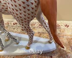 Herend XXL Horse Figurine PONY with MOM MARE & FOAL Black + Rust Fishnet