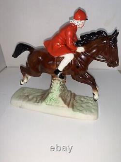 Hertwig & Co Old Mark, Porcelain WOMAN Equestrian Figurine, Hunting, Horse