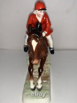 Hertwig & Co Old Mark, Porcelain WOMAN Equestrian Figurine, Hunting, Horse