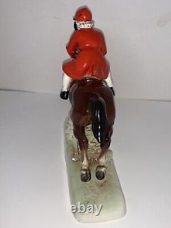 Hertwig & Co Old Mark, Porcelain WOMAN Equestrian Figurine, Hunting, Horse