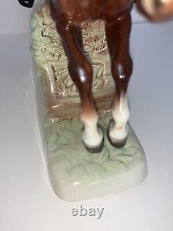 Hertwig & Co Old Mark, Porcelain WOMAN Equestrian Figurine, Hunting, Horse