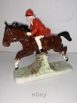 Hertwig & Co Old Mark, Porcelain WOMAN Equestrian Figurine, Hunting, Horse