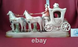 Horse Carriage Statue Grafenthal Porcelain 34 CM Ddr Gdr Thuringen Germany