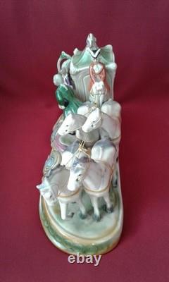 Horse Carriage Statue Grafenthal Porcelain 34 CM Ddr Gdr Thuringen Germany