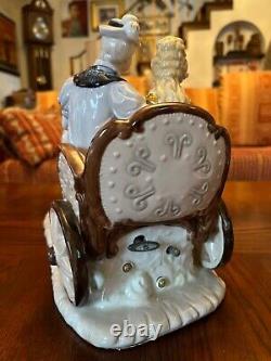 Horse Collectors Music Box Porcelain Victorian Couple Asian Horse Drawn Buggy