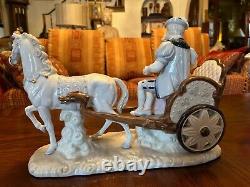 Horse Collectors Music Box Porcelain Victorian Couple Asian Horse Drawn Buggy