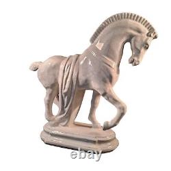 Horse Lg Ceramic Trojan Animal Decor Gift Crackle Finish 12x12