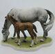 Horse Mare And Foal Figurine Signed Goebel Bochmann Germany 1974
