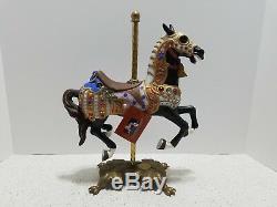 Horse Porcelain Carousel Tobin Fraley 1988 Brass Base 1872/9500 Vintage Signed