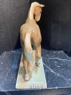 Horse Porcelain Figurine Statue Sculpture Czechoslovakia Signed Wanke Vintage