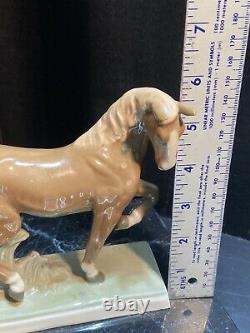 Horse Porcelain Figurine Statue Sculpture Czechoslovakia Signed Wanke Vintage