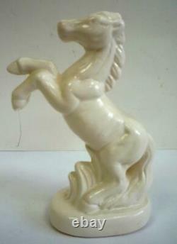 Horse Racking Figurine Porcelain White Vintage USSR Height 12cm Décor Gift