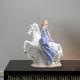 Horse Riding Girl Statue Porcelain Figurine Decorative Gift Artwork Sculpture